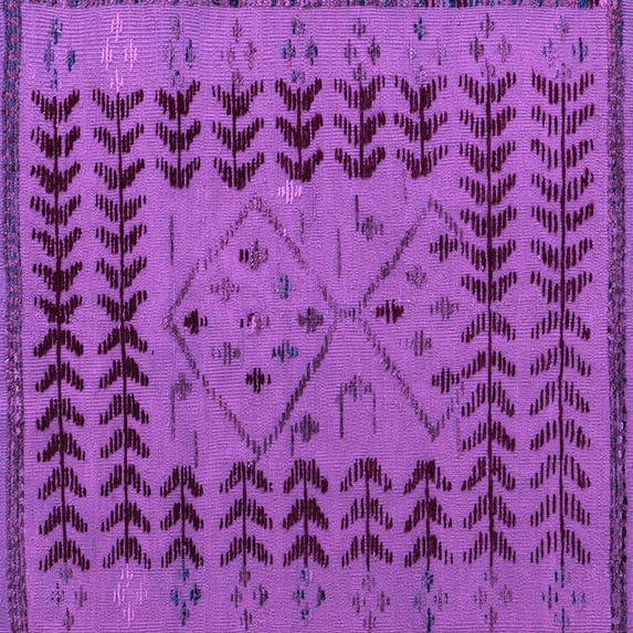Ahgly Company Indoor Square Abstract Purple Modern Area Rugs, 5' Square