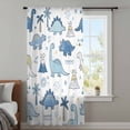thumbnail image 4 of Blue Dinosaur Sheer Curtains 63 Inches Long, Stars Palm Trees Mountain Modern Art Light Filering Curtains, Breathable Simi Curtain Privacy Drapes for Living Room Bedroom Lightweight Window Treatment, 4 of 9