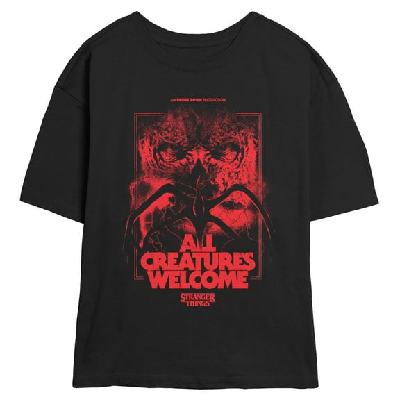 Netflix Juniors' Stranger Things Monster Collage All Creatures Are Welcome T Shirt