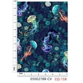 thumbnail image 2 of FREE SHIPPING!!! Hypnotic Moon Jellies Design 100% Cotton Quilting Fabric for DIY Projects by the Yard (Purple, Blue, Green, Orange, Pink), 2 of 2