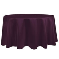 Ultimate Textile Satin 96-Inch Round Tablecloth Aubergine Eggplant Purple