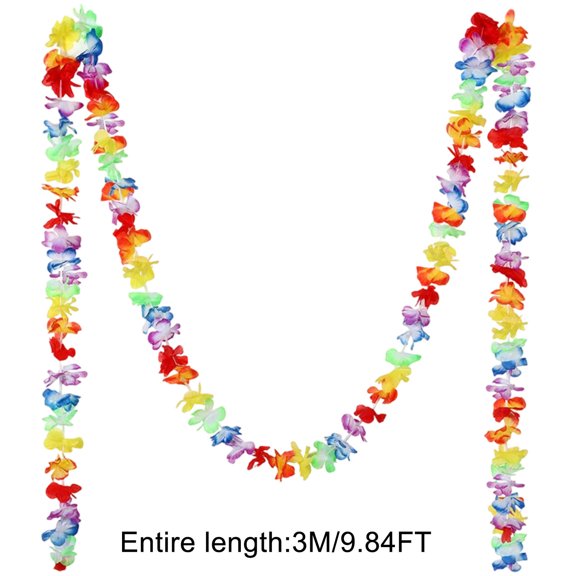 Yulucky Decorate,Hawaiian Flower Chain Garland 6 Feet Tropical Party Decor for Luau Pool Beach Wedding Decoration Colorful Polyester Lei Strip,Home