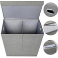 thumbnail image 2 of Greenco Nonwoven Foldable Double Laundry Hamper with Divider, Gray, 2 of 4