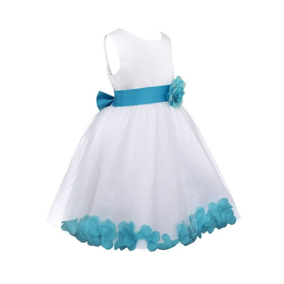 iiniim Kids Girls Sleeveless Flower Petals Tulle Dress Formal Elegant Wedding Party Size 2-14