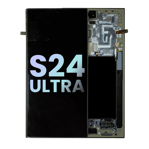 Replacement OLED Assembly With Frame Compatible With Samsung Galaxy S24 Ultra (Service Pack) (Titanium Yellow)