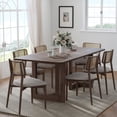 thumbnail image 4 of Cinna 67"x33.5" Soild Wood Dining Table Rattan Rectangle Kitchen Table, Walnut, 4 of 7