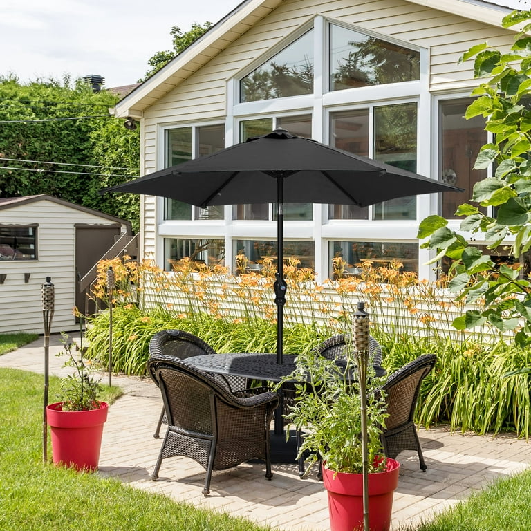 15 x 9 patio umbrella with lights Amazon.com : PHI VILLA 15ft Large Patio Umbrella with Solar Lights,  Double-Sided Outdoor Market Rectangle Umbrellas with 36 LED Lights, Umbrella  Base (Stand) Included, Navy Blue : Patio, Lawn & Garden