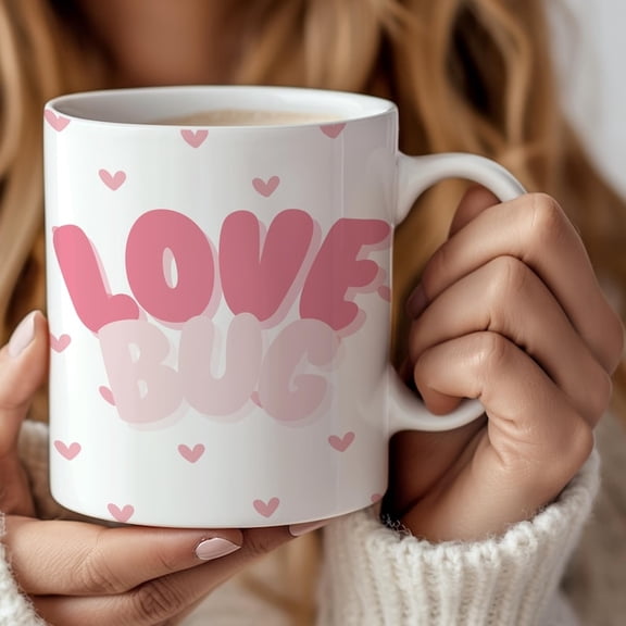 Love Bug Mug – Cute VaL1entine’s Day Coffee Cup – Adorable Romantic Gift for Couples, , or Best F1RIENDS – Sweet Heart Design