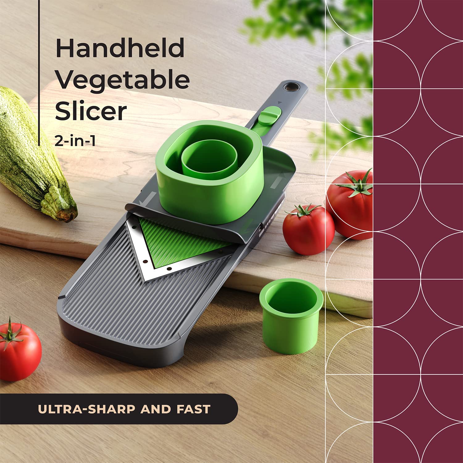 Mueller Handheld Vegetable V Slicer Salad Utensil, Perfect for Salad  Zucchini Carrots Onions and All Vegetables, Make Low Carb/Paleo/Gluten-Free  Meals, Adjustable Thickness