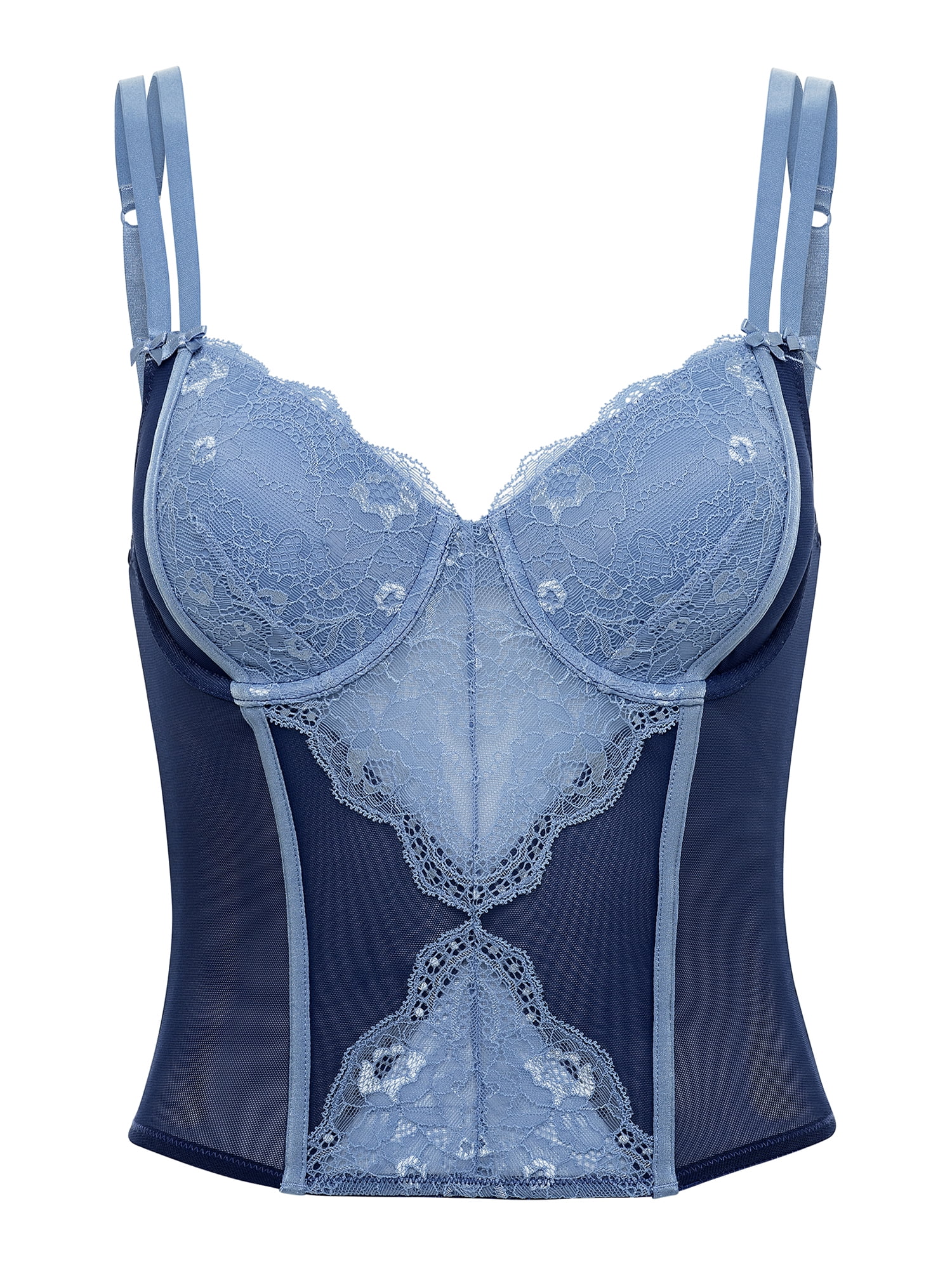 Adored by Adore Me Lightly Lined Micro and Lace Lia Bustier, Sizes