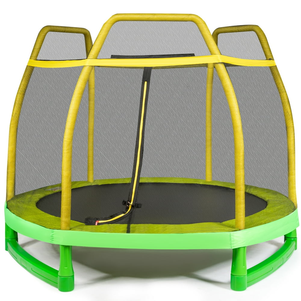Topbuy 7ft Kids Trampoline Round Bounce Jumping Bed with Safety