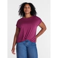 thumbnail image 2 of Time and Tru Women's Twist Cap Sleeve Top Sizes XS-XXXL, 2 of 5
