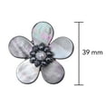 thumbnail image 4 of Black Mother of Pearl Floral Purity Pearl Pin-Brooch, 4 of 5