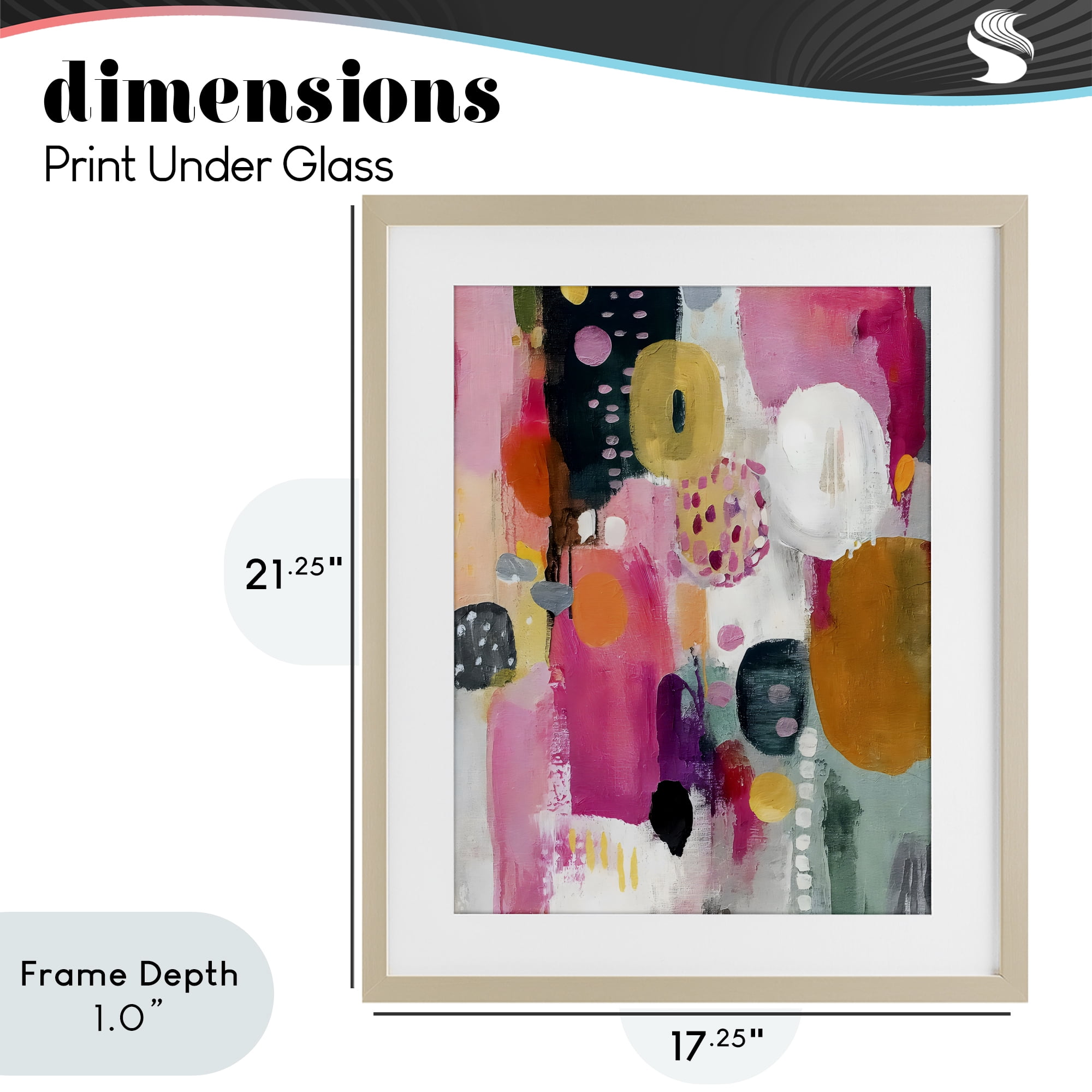 Stupell Industries Abstract Blooms Cascade Birch Framed Print Under Glass, design by Riley B