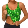 thumbnail image 4 of Lsque St Patrick's Day2 Printed Women'S Sports Bra, Compression, Moisture Wicking, High-Impact Sports Bra For Women,Supportive sports bra-Small, 4 of 9