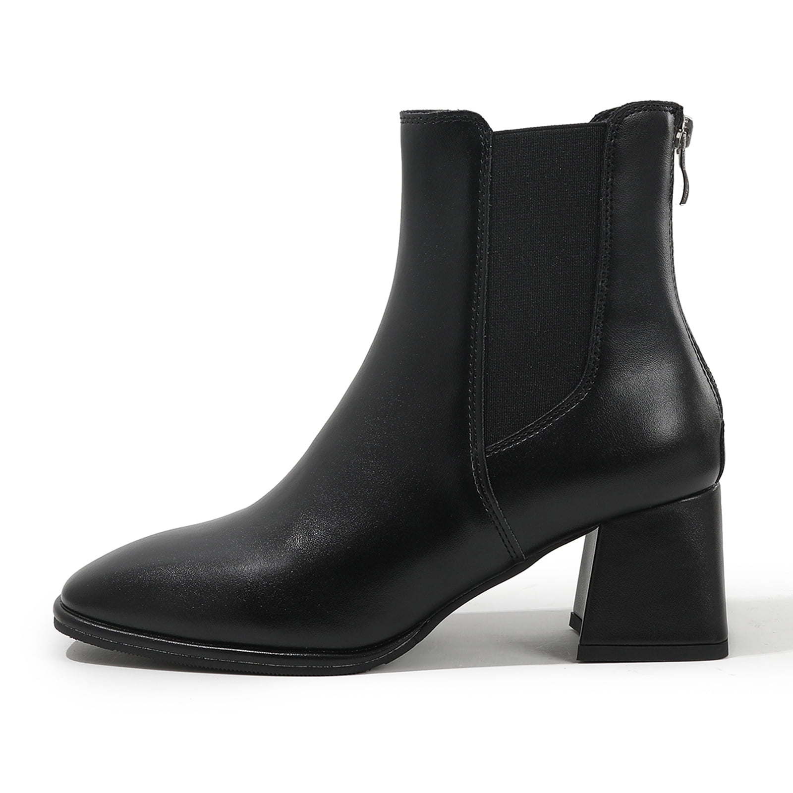 kkdom Chelsea Boots For Women Rain Boots Waterproof Lightweight Ankle Boots Winter Shoes Black Size 5.5