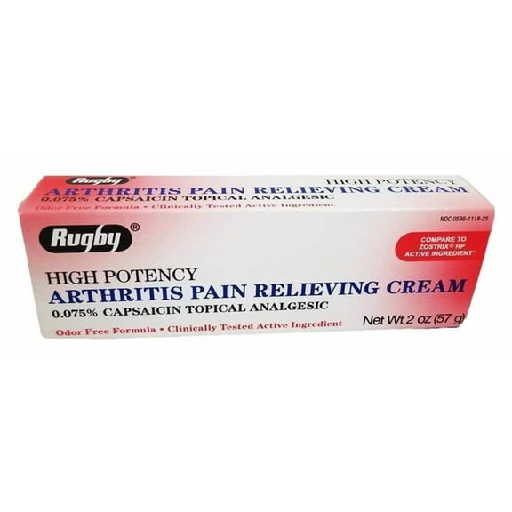 Rugby Topical Analgesic Arthritis Pain Relieving Cream, Odor Free, 2oz