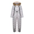 thumbnail image 3 of Tiqkatyck Womens Ski Suit Clearance Women's Winter Ski Onesie Outdoor Sports Snowsuit Removable Collar Coat Onesie Jumpsuits for Women Dressy One Piece Jumpsuit White, 3 of 3