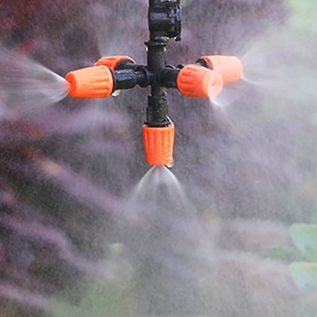 Garden Irrigation Sprayer Nozzle Connector | Five Nozzle Detachable Design | Fine Mist ≤70μm | Anti-Clogging | Greenhouse & Balcony | 1.5-3KG Pressure | 93x93x75mm | 1 Piece