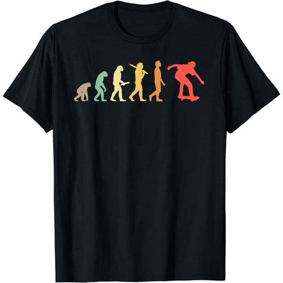 t-shirtRetro Skating Evolution Gift For Skaters & Skateboarders T-Shirt mens t shirt,black,women,funny,misfits,men,journey