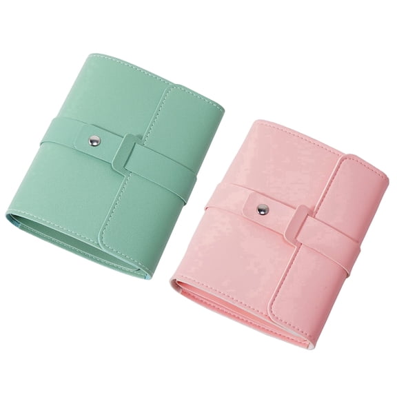 Portable Pu Leather Travel Jewelry Organizer Case,Earring Holder Organizer (Pink Green)