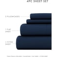 thumbnail image 2 of Pure 1000 Thread Count PIMA Cotton- Sateen Weave 4-Piece Full XL(54"X80") Navy, Single Ply Yarns, Sateen Weave, Fits Mattress 24"inch Deep Pocket, 2 of 4