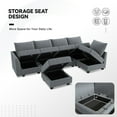 thumbnail image 3 of HONBAY Canapé-Lit Modulaire Convertible avec Sièges de Rangement pour Salon et Appartement, Gris Bleuâtre, 3 of 8