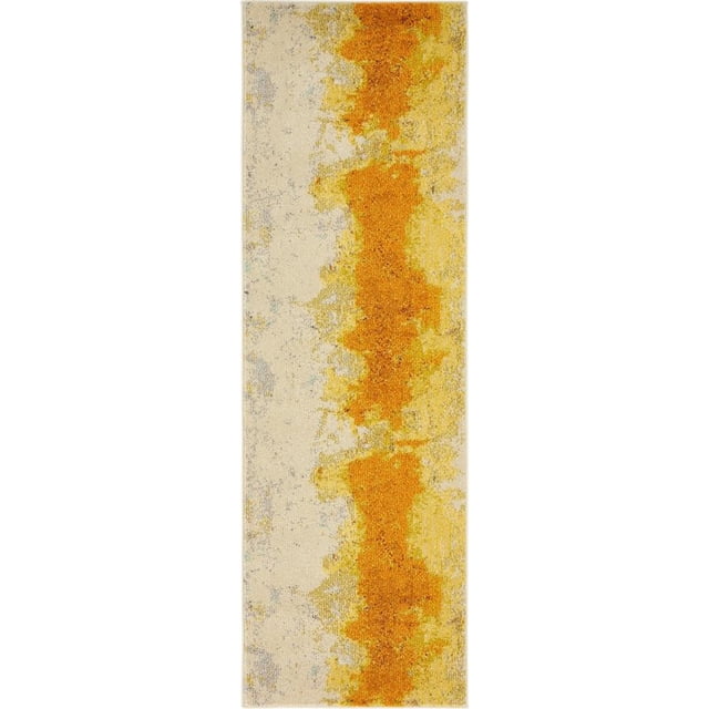Unique Loom Estrella Distressed Area Rug 2' 2 x 6' 7 Runner Yellow/Beige