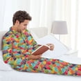 thumbnail image 6 of Sikiie Colorful Fish 2 Mens Pajama Set, Soft Warm Long Sleeve Sleepwear, Cozy Button-Down Pjs for Men-Large, 6 of 7