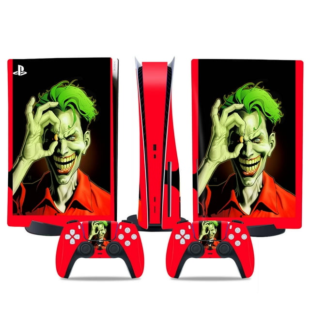 PS5 optical drive version sticker, cool PS5 skin, controller handle,for PS5 console and controller,DC cartoon,Joker2