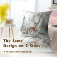 thumbnail image 3 of Winter Reindeer Throw Pillow Covers 20 x 20 Inch Xmas Wildlife Forest Snowflake Outdoor Decoration Cushion Case for Holiday Sofa Living Room,Set of 2, 3 of 5