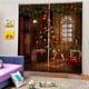 thumbnail image 2 of Cortinas de tela con estampado 3D para baño y dormitorio, decoración navideña Navidad Oranaments, 2 of 9