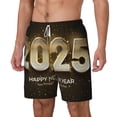thumbnail image 2 of Uemuo Happy New Year 2025 E Pattern Mens Swim Trunks Quick Dry Board Shorts with Mesh Lining, Stretch Beach Shorts Quick Dry No-Chafing Board Shorts-Medium, 2 of 9