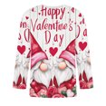 thumbnail image 4 of VBTAPA Valentines Day T-shirts for Men Funny Gnome Graphic Tees Holiday Casual 3/4 Length Sleeve Crewneck Tee Tops White XXXXXL, 4 of 4