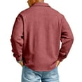 thumbnail image 5 of Dwellite Men's Button Down Shirt 2026 Spring Fashion Jacket Casual Long Sleeve Lightweight Solid Color Shirts Wine XL, 5 of 7
