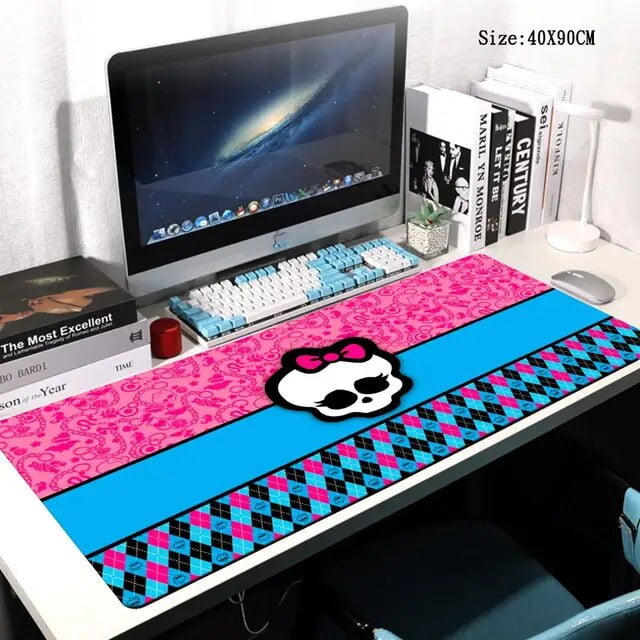 DMH Cartoon Monster High Mouse Pad Mouse Pad Desk Mouse Pad Cute HD Desk Pad Extended Gaming Keyboard Mats Gamer Mousepad 90x40
