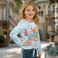 thumbnail image 5 of Xoenoiee Axolotl Scarf Capybara Snowflake Print Girls Casual Front Tie Top Christmas Lightweight Sweatshirt Long Sleeve Crop Tops Loose Fit Pullover Active T-Shirts, 9-10 Years, 5 of 7