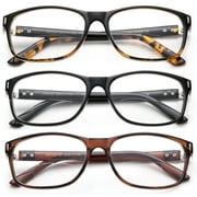 3 Value Pack Bifocal Reading Glasses Medium Size Frame Comfortable Fit Reading Glasses with Pouches