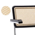 thumbnail image 6 of Zesthouse Mid Century Faux Leather Home Office Chair with Rattan Back, 360° Swivel Upholstered Desk Chair with Arms, Tufted Computer Task Chair for Living Room & Office Room, Green, 6 of 13