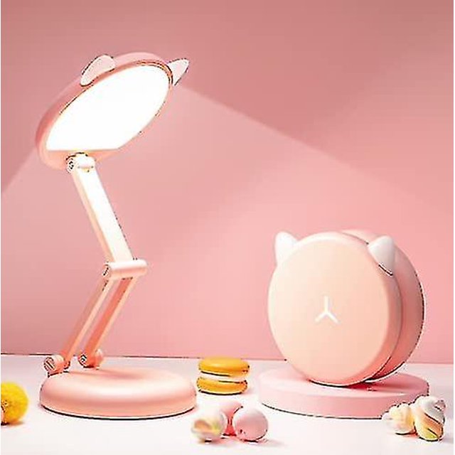 Linda lámpara de escritorio para niños, lámpara de escritorio LED con carga USB, atenuación continua, lámpara de escritorio pequeña + recargable plegable portátil, lámparas de escr