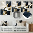 thumbnail image 4 of Designart "Harmonious Shapes Gold Blue Composition" Abstract Shapes Metal Wall Art, 4 of 5