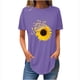 thumbnail image 2 of Fiudx Camisas para Mujer Top Suelto con Cuello Redondo y Estampado de Girasoles a La Moda Informal de Verano para Mujer, 2 of 3