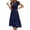 Navy Blue, variant on YUEVORA Summer Dresses for Women, Flutter Sleeve Tiered Maxi Dress, Casual Crew Neck Long Dress with Smocked Waist, Elegant Flowy Vacation Outfit and Comfortable Daily Wear.