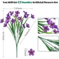 thumbnail image 2 of Nvzi 12 Pcs Artificial Flowers, Artificial Plants for Garden Home Wedding Farmhouse(Purple), 2 of 4