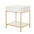thumbnail image 7 of Home Square Wood End Table in White Gloss and Gold Plated Base - Set of 2, 7 of 7