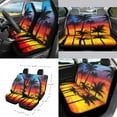 thumbnail image 2 of Yuyamidu Coconut Tree Car Seat Cover Split Covers Sunset Car Steering Wheel Cover Seat Belt Pads Trash Bin Mount Outlet Storage Box Rearview Mirror Cover Cup Holder Wrist Key Chain 15 PCS, 2 of 7