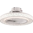 thumbnail image 2 of 23" Modern Indoor Enclosed Bird-Nest Flush Mount LED Bulb Ceiling Fan w/ Light ＆Remote Control White, 2 of 10