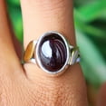 thumbnail image 4 of Natural Red Garnet Ring, 925 Sterling Pure Silver Ring, Ring, Garnet Ring, Thick Band Ring, Statement Ring, Anniversary Ring, Gift For Her,., 4 of 4