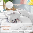 thumbnail image 4 of Rabbit Wearing A Flower Wreath Queen Size Comforter Set, Flower Animal Bunny Bedding for All Seasons, 4 Pcs Bed Set, 1Quiltcover (90"x92") ,1Sheet(94"x116"), 2Pillowcases (30"x20"), 4 of 11
