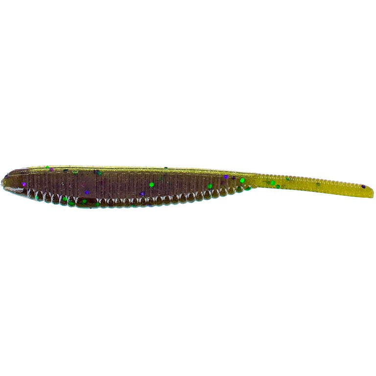 Yamamoto 3.75 Shad Shape Fishing Worm - Realistic Soft Plastic Fishing  Lure Baits - 10 Pack Green Pumpkin With Large Green and Large Purple 
